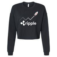 Ripple XRP To the Moon Crypto Rocket Chart Cropped Pullover Crew