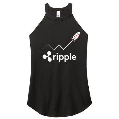 Ripple XRP To the Moon Crypto Rocket Chart Women's Perfect Tri Rocker Tank