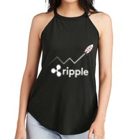 Ripple XRP To the Moon Crypto Rocket Chart Women's Perfect Tri Rocker Tank