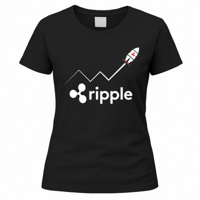 Ripple XRP To the Moon Crypto Rocket Chart Women's T-Shirt