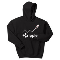 Ripple XRP To the Moon Crypto Rocket Chart Kids Hoodie