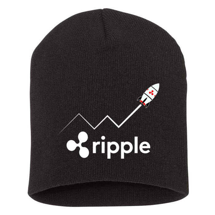 Ripple XRP To the Moon Crypto Rocket Chart Short Acrylic Beanie