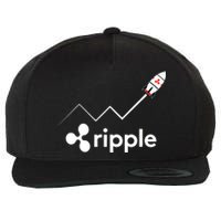 Ripple XRP To the Moon Crypto Rocket Chart Wool Snapback Cap