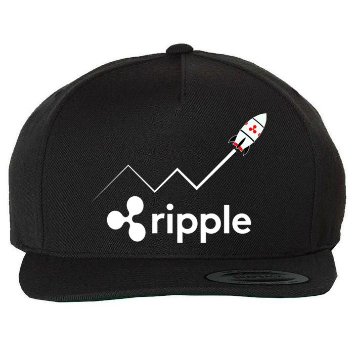 Ripple XRP To the Moon Crypto Rocket Chart Wool Snapback Cap