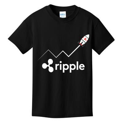 Ripple XRP To the Moon Crypto Rocket Chart Kids T-Shirt