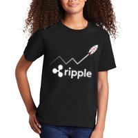 Ripple XRP To the Moon Crypto Rocket Chart Kids T-Shirt