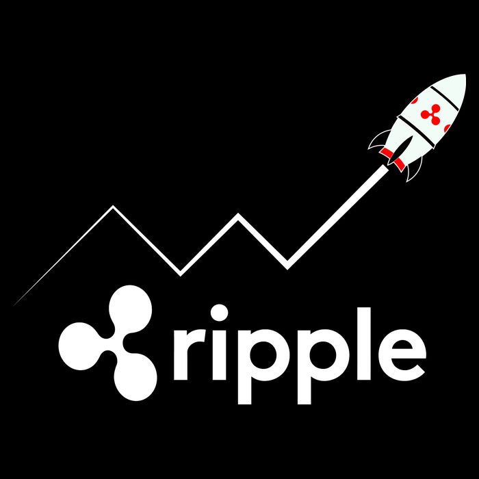 Ripple XRP To the Moon Crypto Rocket Chart Kids T-Shirt
