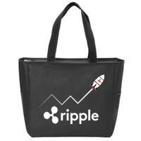 Ripple XRP To the Moon Crypto Rocket Chart Zip Tote Bag