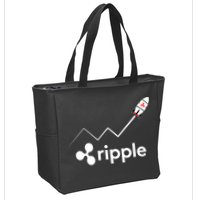 Ripple XRP To the Moon Crypto Rocket Chart Zip Tote Bag