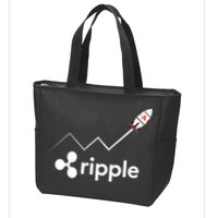 Ripple XRP To the Moon Crypto Rocket Chart Zip Tote Bag