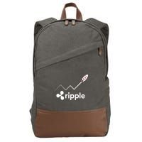Ripple XRP To the Moon Crypto Rocket Chart Cotton Canvas Backpack