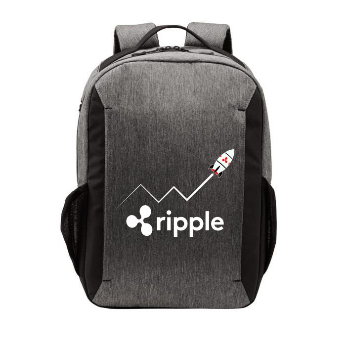 Ripple XRP To the Moon Crypto Rocket Chart Vector Backpack