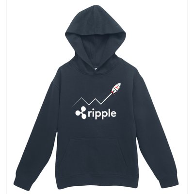 Ripple XRP To the Moon Crypto Rocket Chart Urban Pullover Hoodie