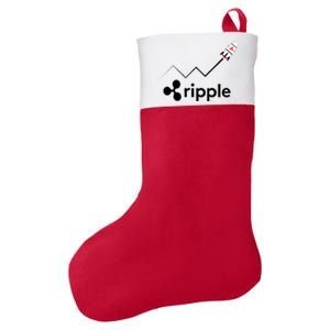 Ripple XRP To the Moon Crypto Rocket Chart Felt Holiday Christmas Stocking