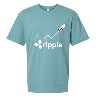 Ripple XRP To the Moon Crypto Rocket Chart Sueded Cloud Jersey T-Shirt