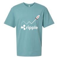 Ripple XRP To the Moon Crypto Rocket Chart Sueded Cloud Jersey T-Shirt