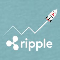 Ripple XRP To the Moon Crypto Rocket Chart Sueded Cloud Jersey T-Shirt