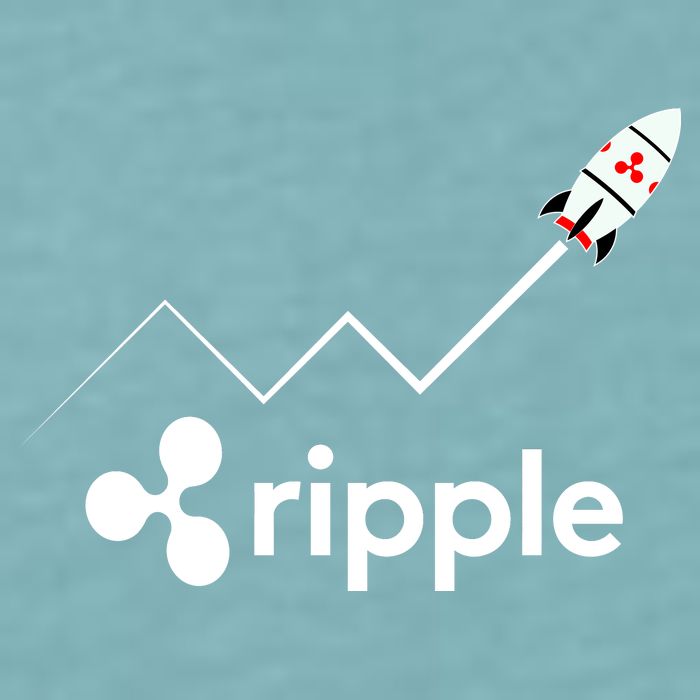 Ripple XRP To the Moon Crypto Rocket Chart Sueded Cloud Jersey T-Shirt