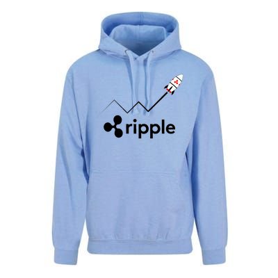 Ripple XRP To the Moon Crypto Rocket Chart Unisex Surf Hoodie