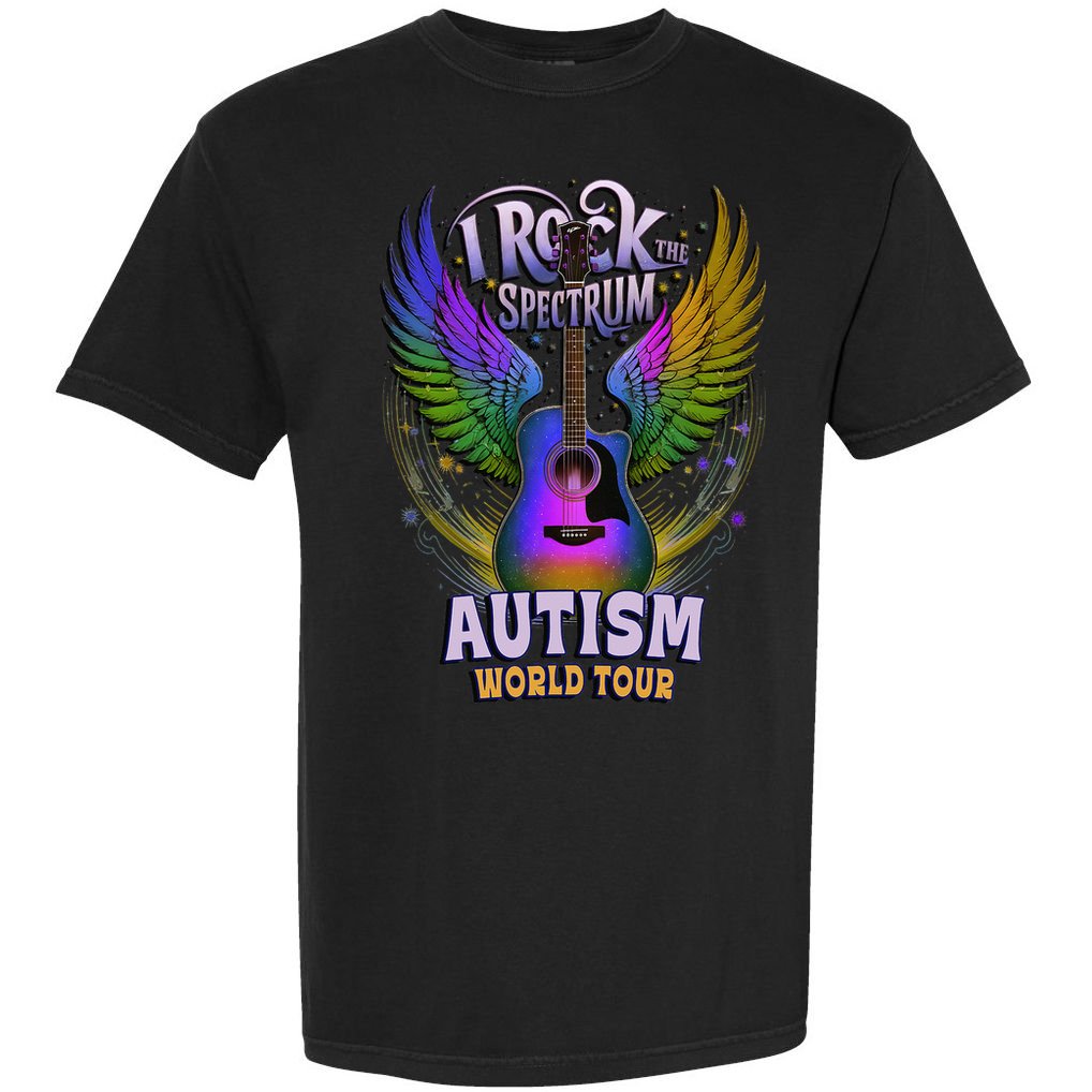 Rockstar I ROCK THE SPECTRUM Autism World Awareness Dad Comfort Colors T-Shirt