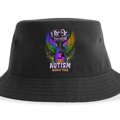 Rockstar I ROCK THE SPECTRUM Autism World Awareness Dad Sustainable Bucket Hat