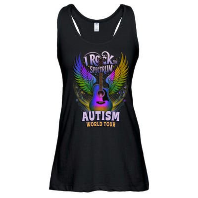 Rockstar I ROCK THE SPECTRUM Autism World Awareness Dad Ladies Essential Flowy Tank