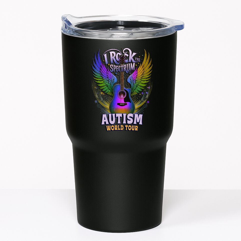 Rockstar I ROCK THE SPECTRUM Autism World Awareness Dad Tumbler