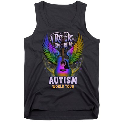Rockstar I ROCK THE SPECTRUM Autism World Awareness Dad Tank Top
