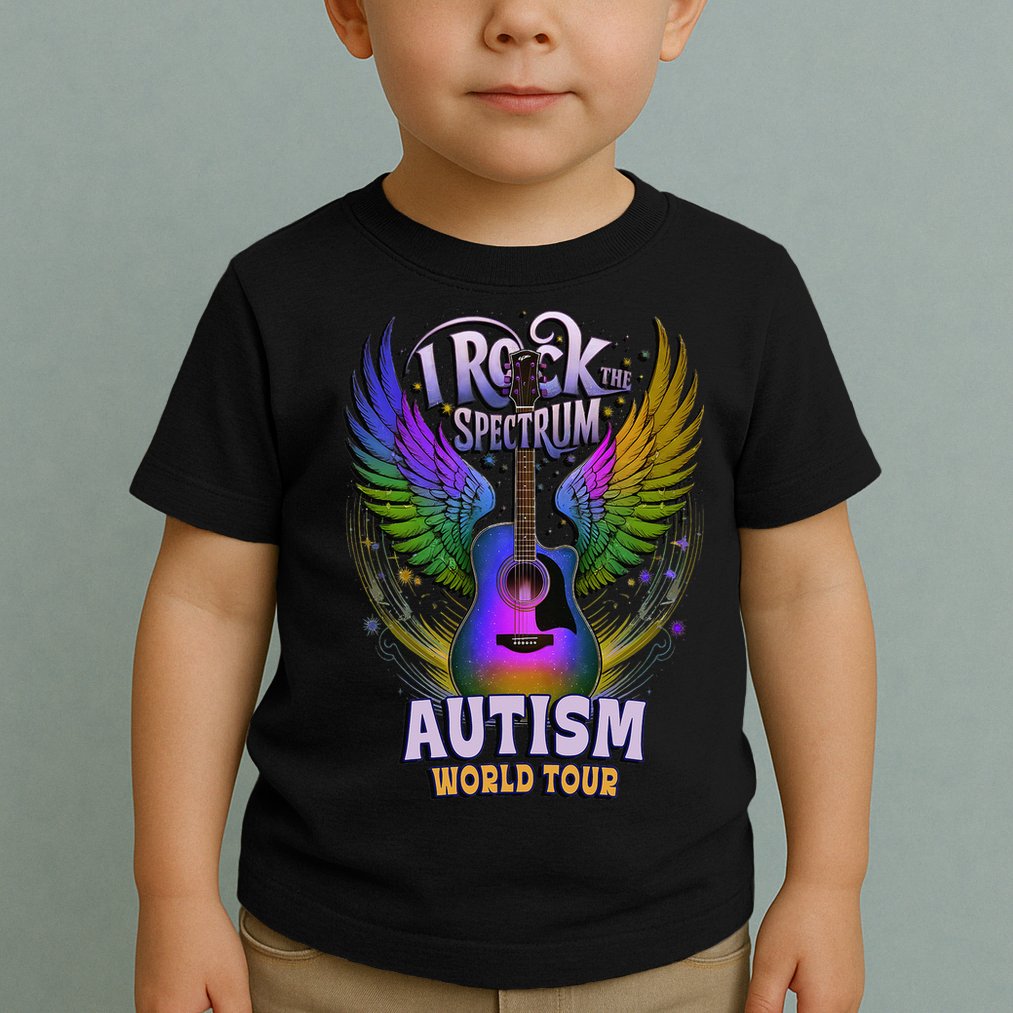 Rockstar I ROCK THE SPECTRUM Autism World Awareness Dad Toddler T-Shirt