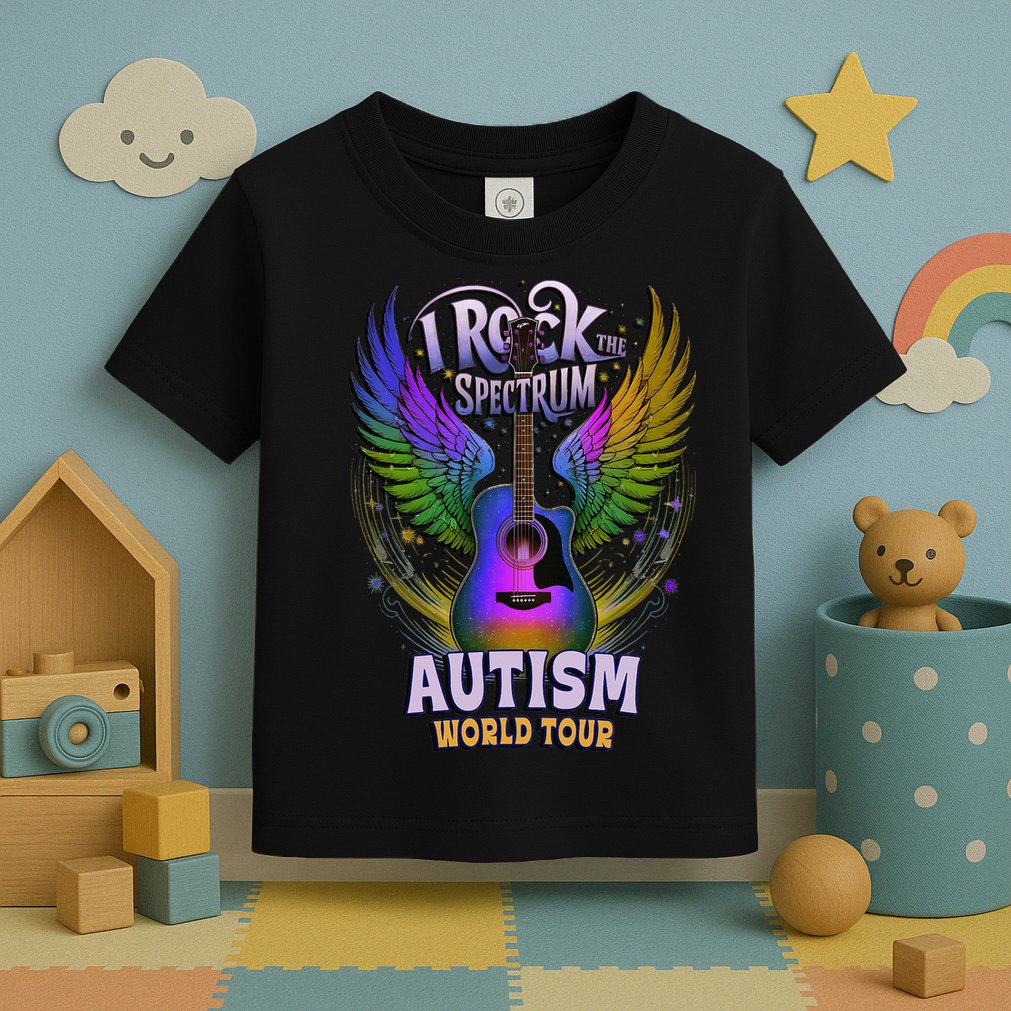 Rockstar I ROCK THE SPECTRUM Autism World Awareness Dad Toddler T-Shirt