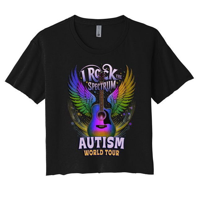 Rockstar I ROCK THE SPECTRUM Autism World Awareness Dad Crop Top