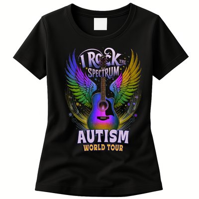 Rockstar I ROCK THE SPECTRUM Autism World Awareness Dad Womens T-Shirt