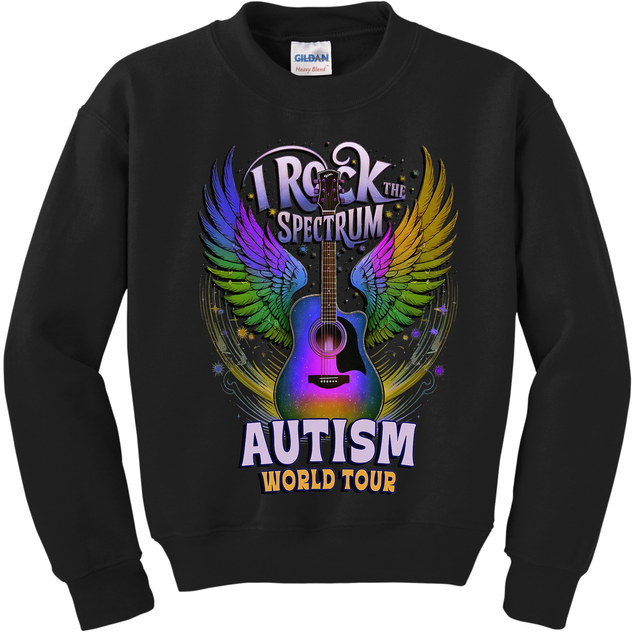 Rockstar I ROCK THE SPECTRUM Autism World Awareness Dad Kids Sweatshirt