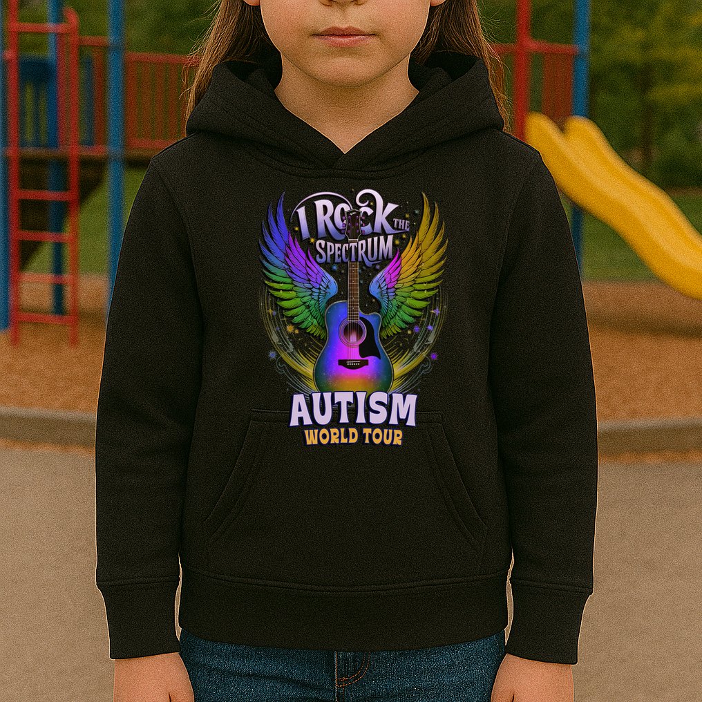 Rockstar I ROCK THE SPECTRUM Autism World Awareness Dad Kids Hoodie