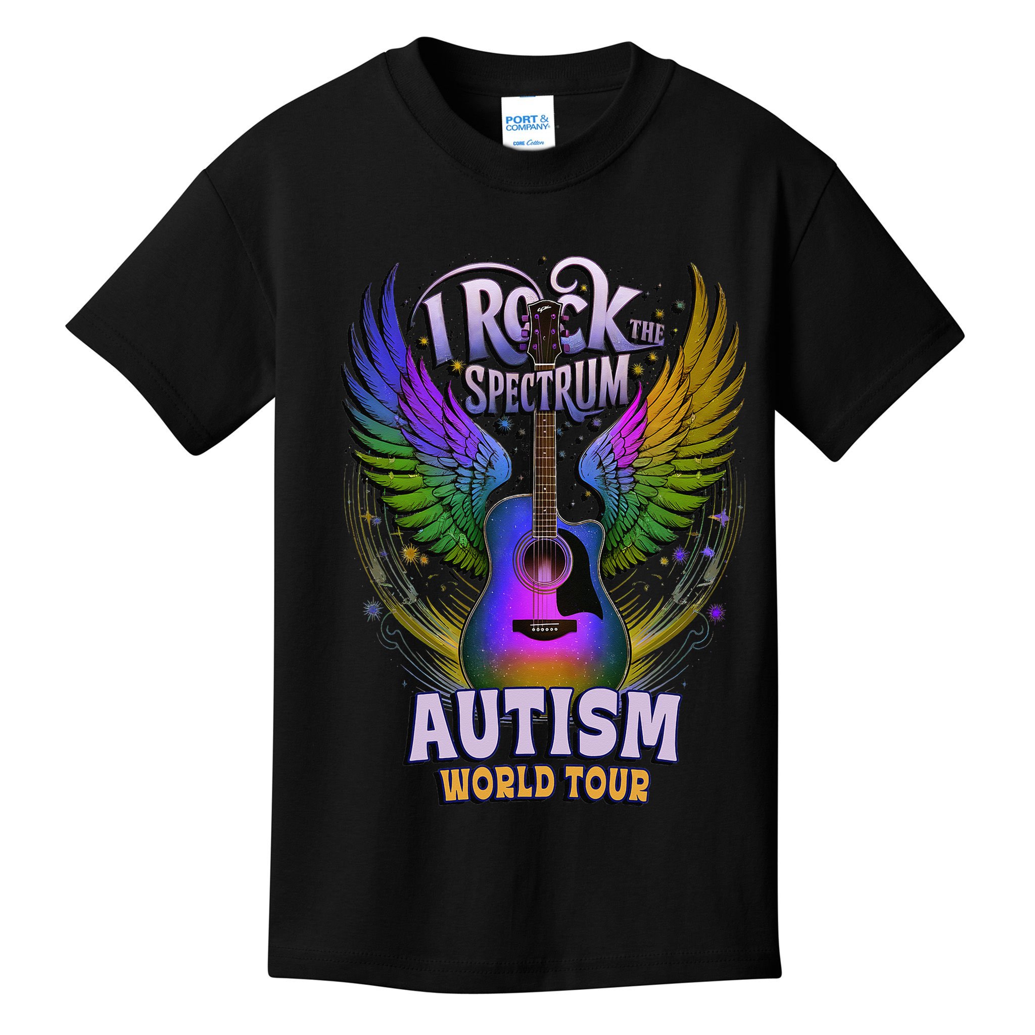 Rockstar I ROCK THE SPECTRUM Autism World Awareness Dad Kids T-Shirt