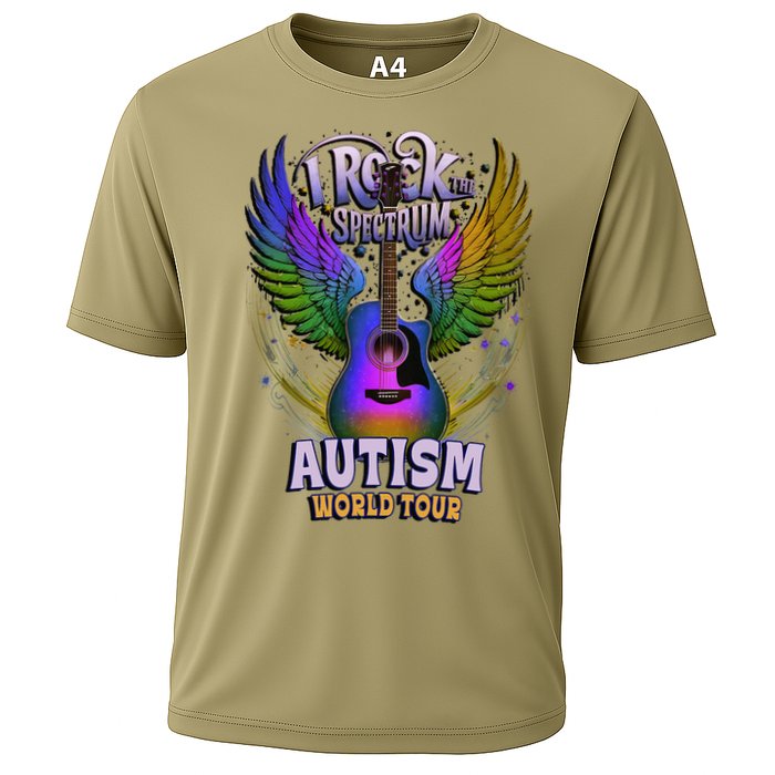 Rockstar I ROCK THE SPECTRUM Autism World Awareness Dad Cooling Performance Crew T-Shirt