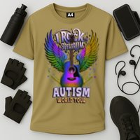 Rockstar I ROCK THE SPECTRUM Autism World Awareness Dad Cooling Performance Crew T-Shirt