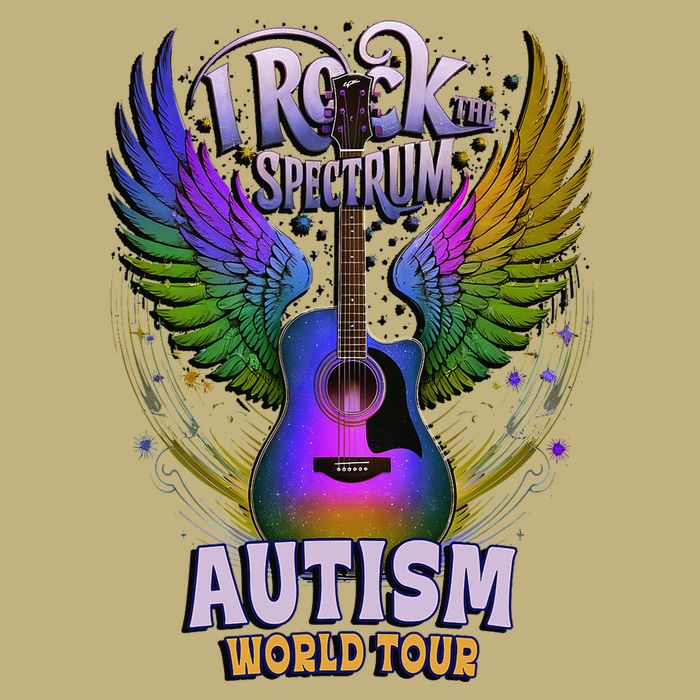 Rockstar I ROCK THE SPECTRUM Autism World Awareness Dad Cooling Performance Crew T-Shirt