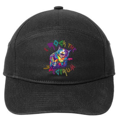 Rockin I ROCK THE SPECTRUM Autism Awareness Different Tune 7-Panel Snapback Hat