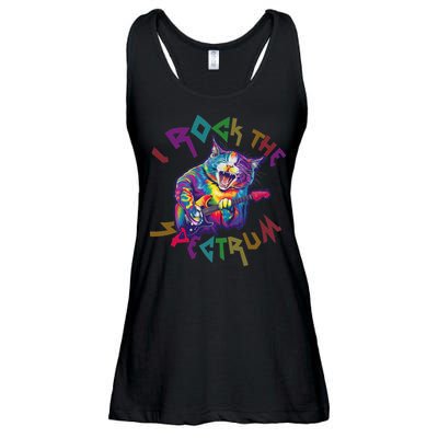 Rockin I ROCK THE SPECTRUM Autism Awareness Different Tune Ladies Essential Flowy Tank
