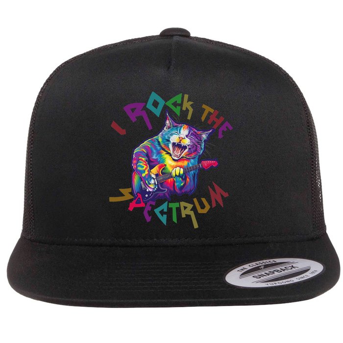 Rockin I ROCK THE SPECTRUM Autism Awareness Different Tune Flat Bill Trucker Hat