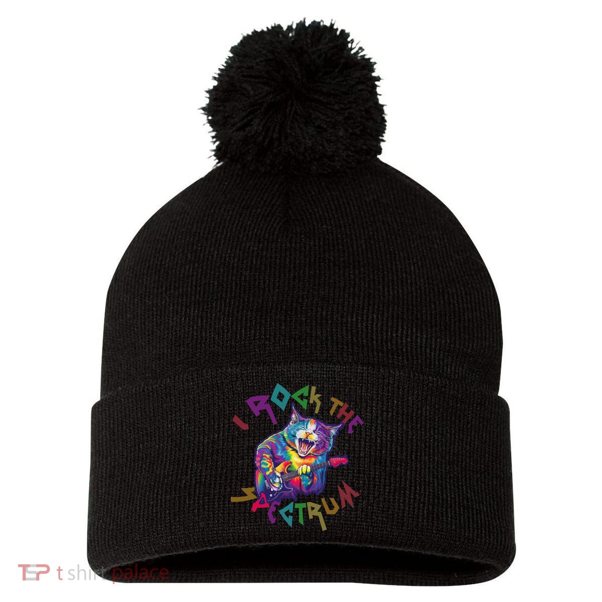 Rockin I ROCK THE SPECTRUM Autism Awareness Different Tune Pom Pom 12in Knit Beanie