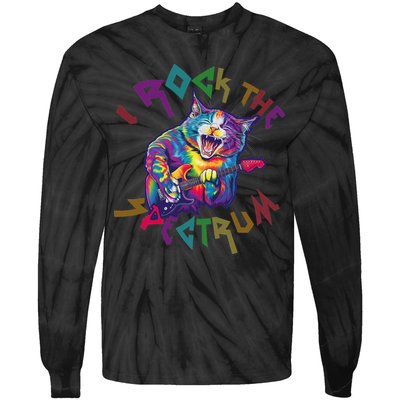 Rockin I ROCK THE SPECTRUM Autism Awareness Different Tune Tie-Dye Long Sleeve Shirt