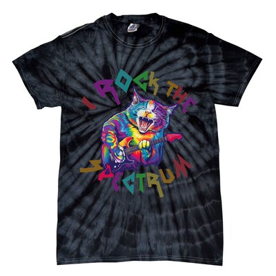 Rockin I ROCK THE SPECTRUM Autism Awareness Different Tune Tie-Dye T-Shirt