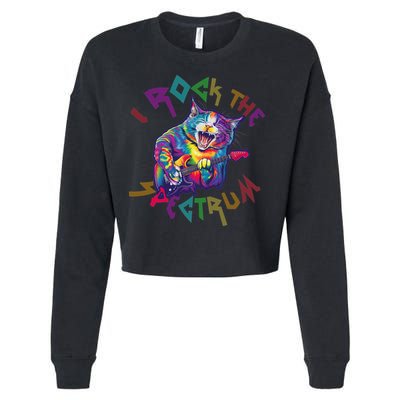 Rockin I ROCK THE SPECTRUM Autism Awareness Different Tune Cropped Pullover Crew