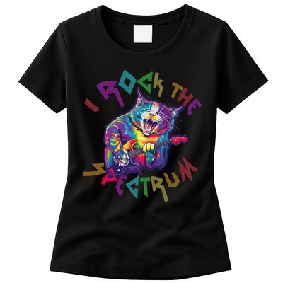 Rockin I ROCK THE SPECTRUM Autism Awareness Different Tune Womens T-Shirt