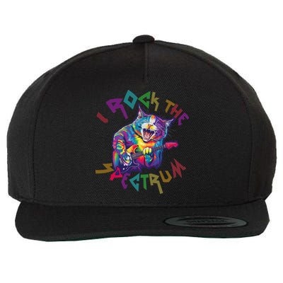 Rockin I ROCK THE SPECTRUM Autism Awareness Different Tune Wool Snapback Cap