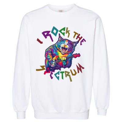 Rockin I ROCK THE SPECTRUM Autism Awareness Different Tune Garment-Dyed Sweatshirt