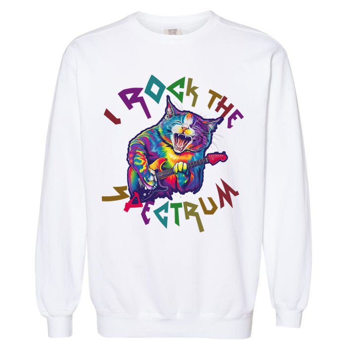 Rockin I ROCK THE SPECTRUM Autism Awareness Different Tune Garment-Dyed Sweatshirt