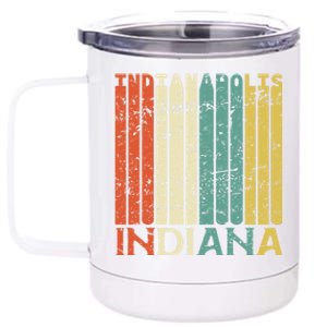 Retro Indianapolis Residents State Indiana Gift 12 oz Stainless Steel Tumbler Cup